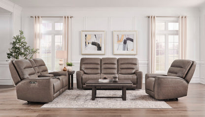 Lawson - Power Zero Gravity Tilt Console Loveseat P2 - Sydney Brunette
