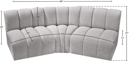 Arc - Boucle Fabric 3 Piece Modular Corner Sofa