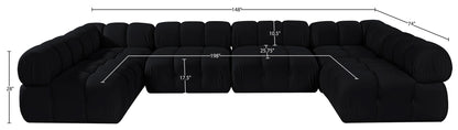 Orin - U-Shaped Velvet 6 Piece Modular Sectional