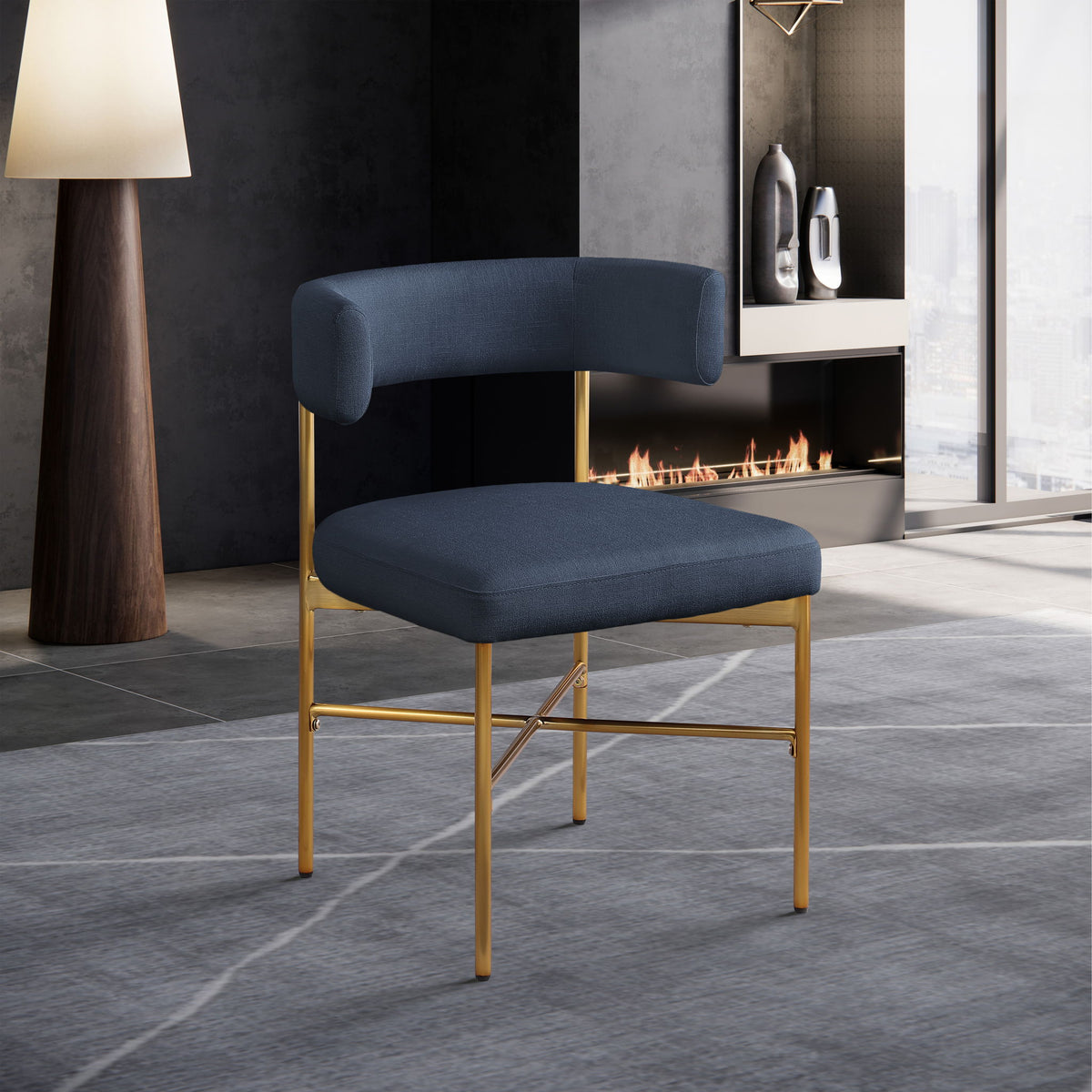 Rivage - Durable Dining Chair With Gold Frame (Set of 2)