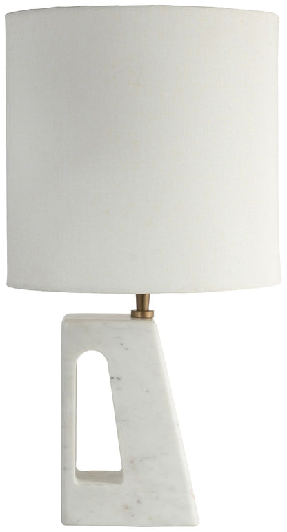 Vellum - Genuine Marble Base And Linen Textured Fabric Shade Table Lamp