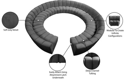 Infinity - 12 Piece Velvet Modular Sectional