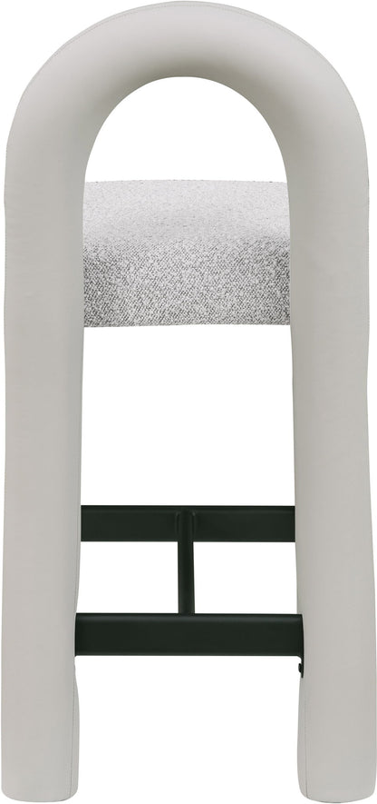 Amari - Vegan Leather and Boucle Fabric Stool