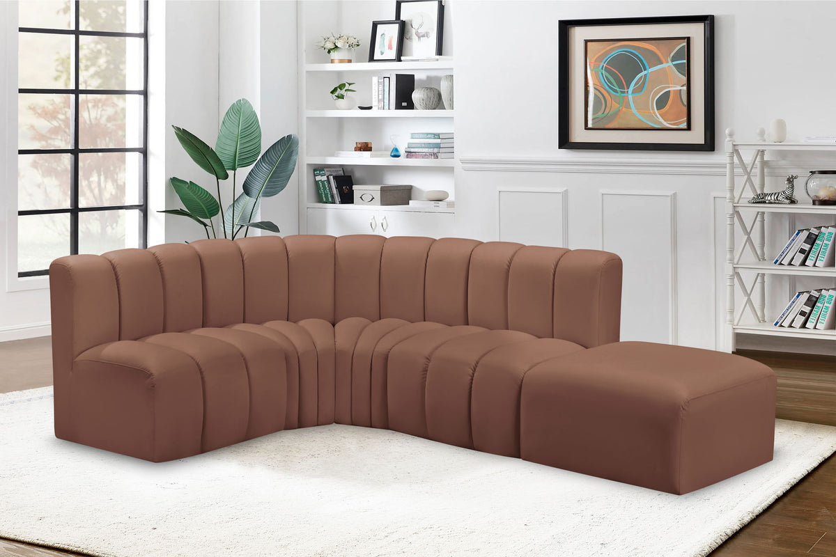 Arc - Faux Leather 5 Piece Corner Modular Sofa