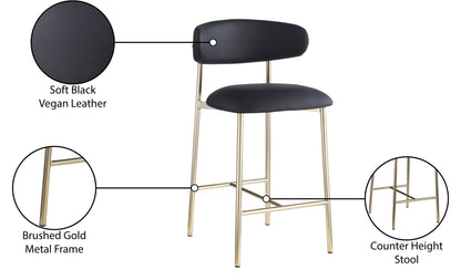 Lupita - Counter Stool With Brushed Gold Frame (Set of 2)