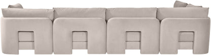Hammond - Velvet Performance Fabric Upholstered 5 Piece L-Shaped Sectional