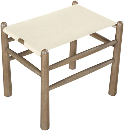 Santos - Faux Leather Upholstered Bench - Walnut Frame