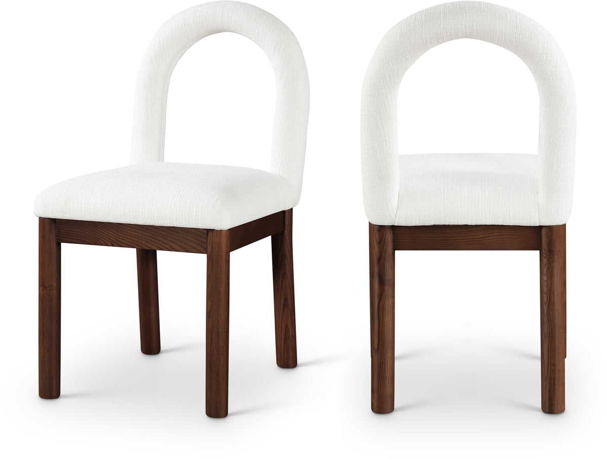 Conrad - Linen Dining Chair With Brown Legs