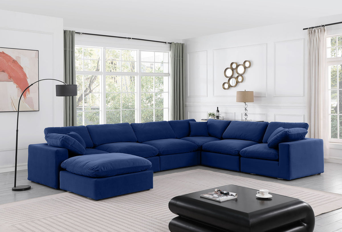 Comfy - 7 Piece Velvet Modular Sectional With Chaise