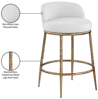 Ferro - Upholstered Counter Stool With Brushed Gold Base