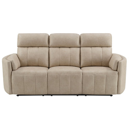 Elison - Motion Sofa - Dark Beige Polish Microfiber