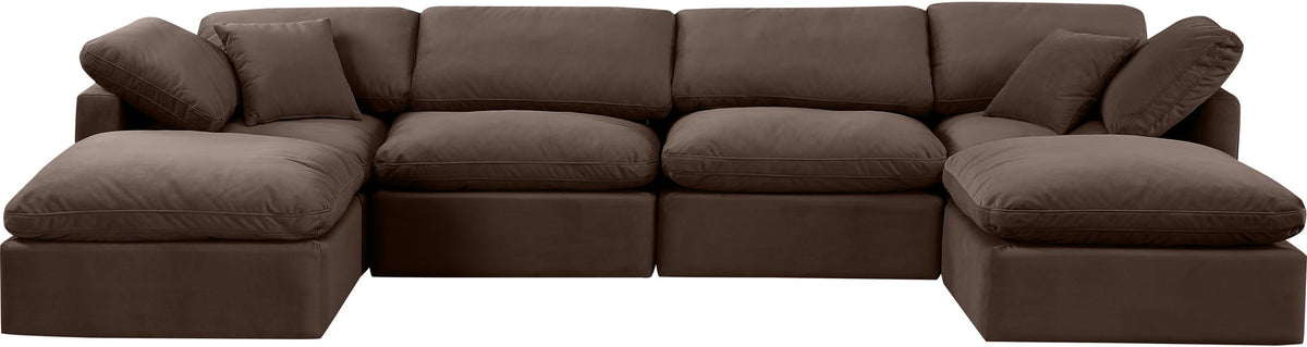 Indulge - Velvet 6 Piece Modular Double Chaise Sectional