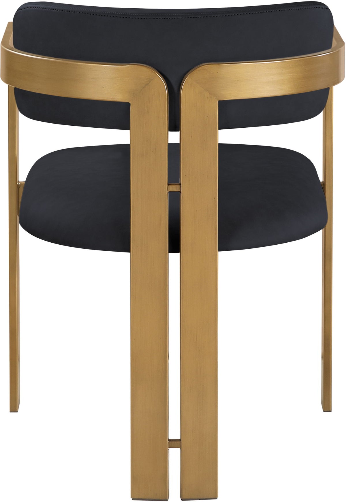 Aurum - Vegan Leather Upholstered Dining Chair With Brushed Brass Base (Set of 2)