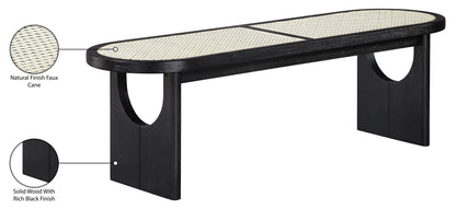 Canovia - Solid Wood And Faux Cane Bench