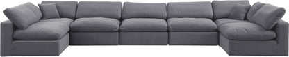 Comfy - 7 Piece Velvet Modular Armless Sectional