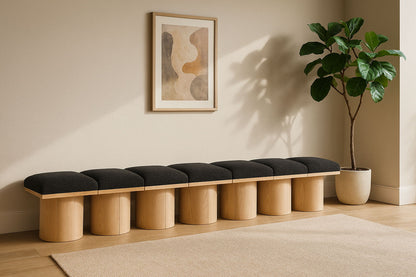 Pavilion - 7 Piece Modular Bench With Natural Base