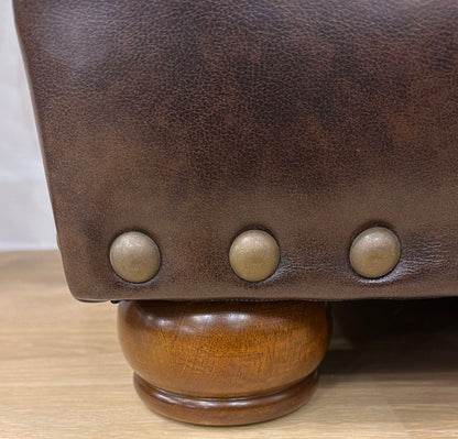 Roberto - Leather Loveseat - Cocoa
