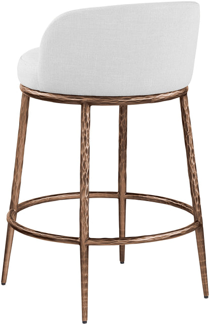 Ferro - Upholstered Counter Stool With Brushed Bronze Base