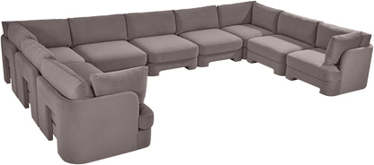 Hammond - Velvet Performance Fabric Upholstered 9 Piece Sectional