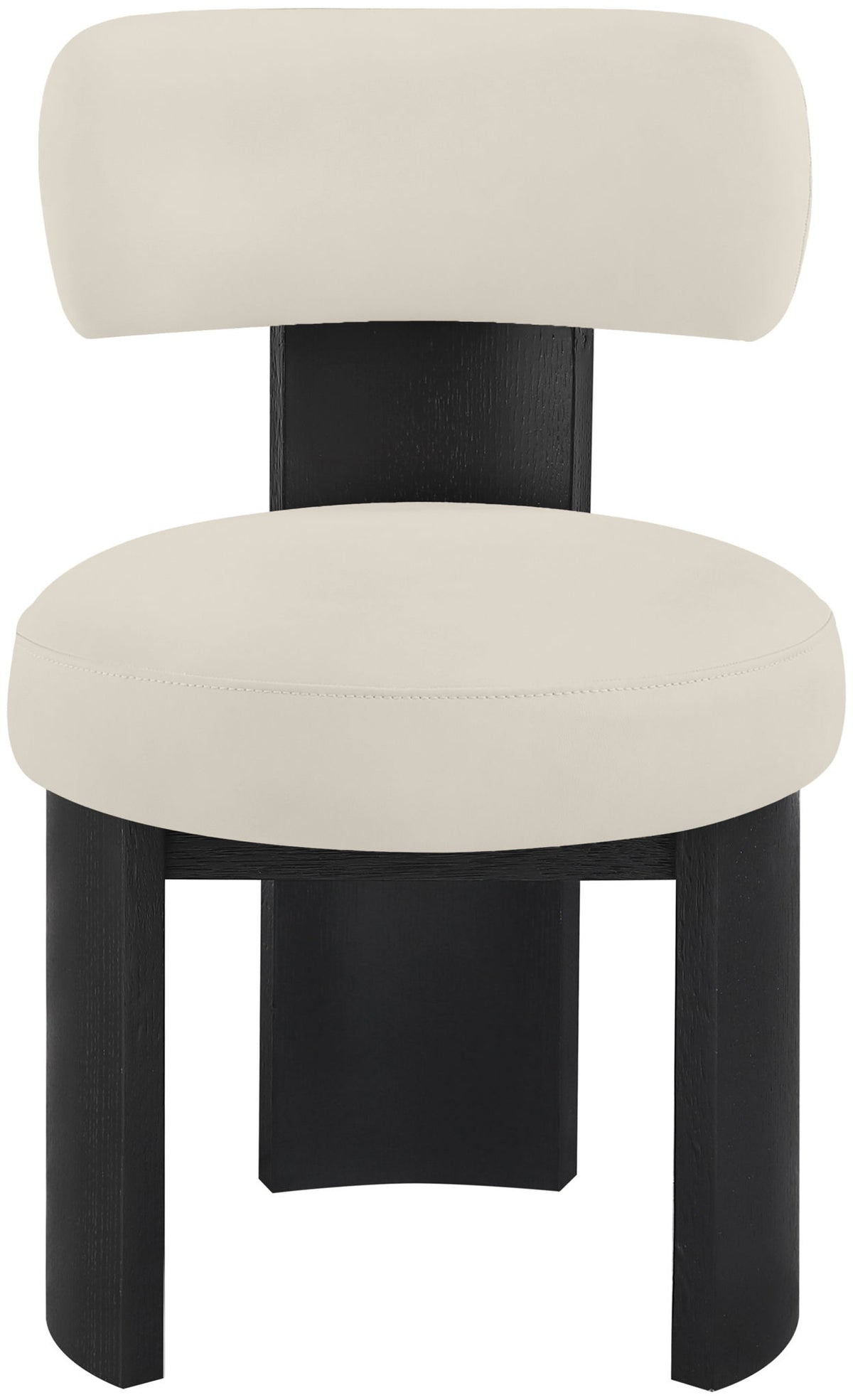 Atelier - Vegan Leather Upholstered Dining Chair (Set of 2) - Black Frame