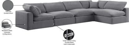 Comfy - 5 Piece Velvet Modular Sectional