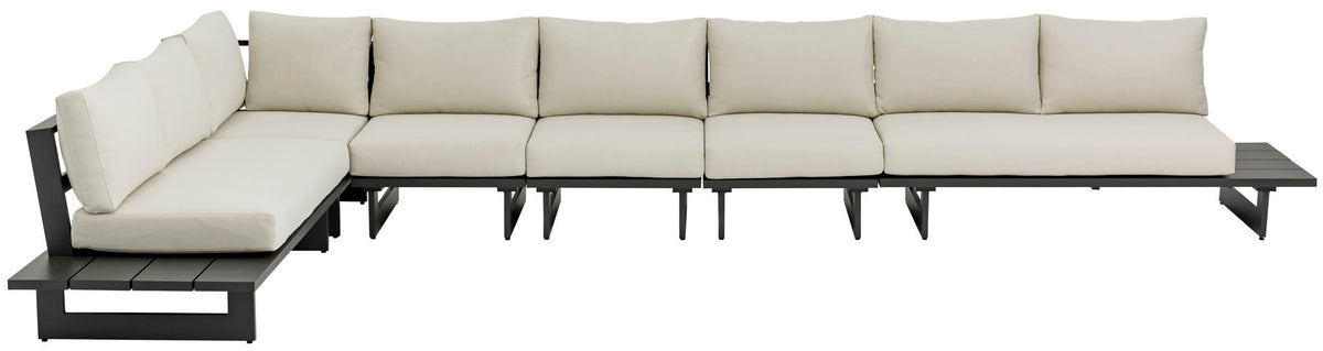 Maldives - 6 Piece Water Resistant Outdoor Patio Modular Sectional With Gray Base