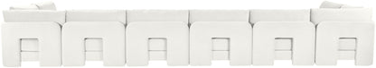 Hammond - Velvet Performance Fabric Upholstered 8 Piece U-Shaped Armless Sectional - Beige
