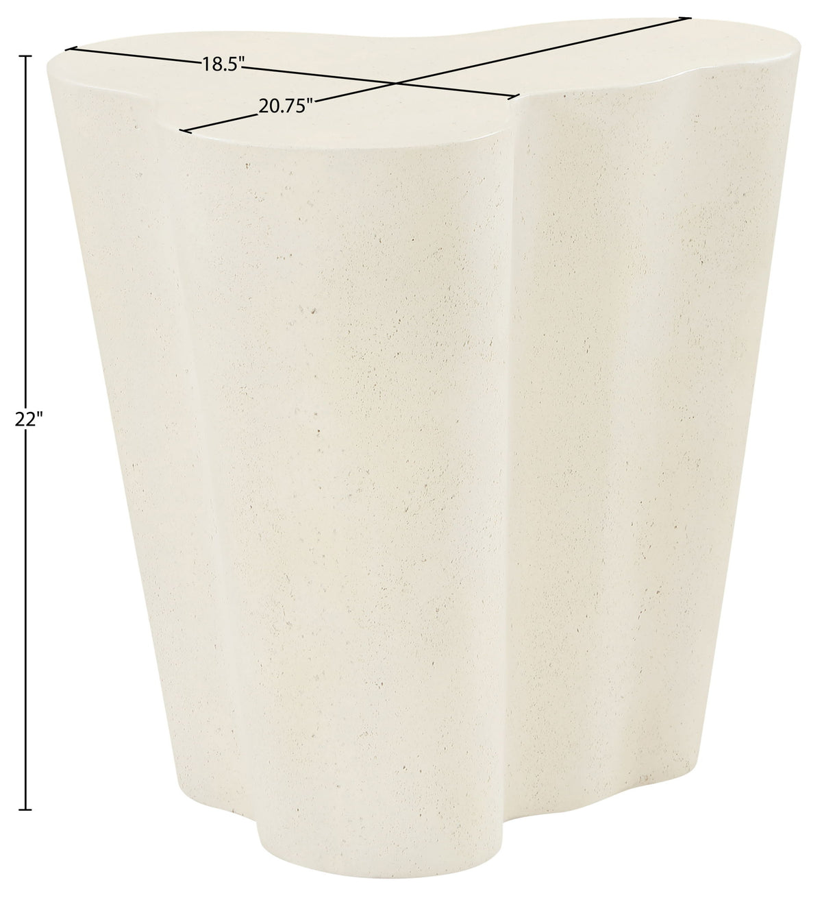 Monza - Concrete And Fiberglass Indoor / Outdoor End Table - Cream