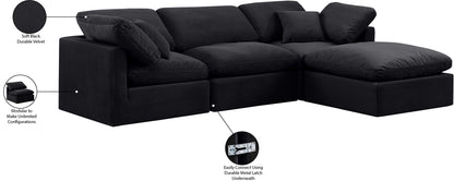 Indulge - Velvet 4 Piece Modular Sectional With Chaise