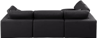Comfy - 4 Piece Faux Leather Modular Armless Sectional