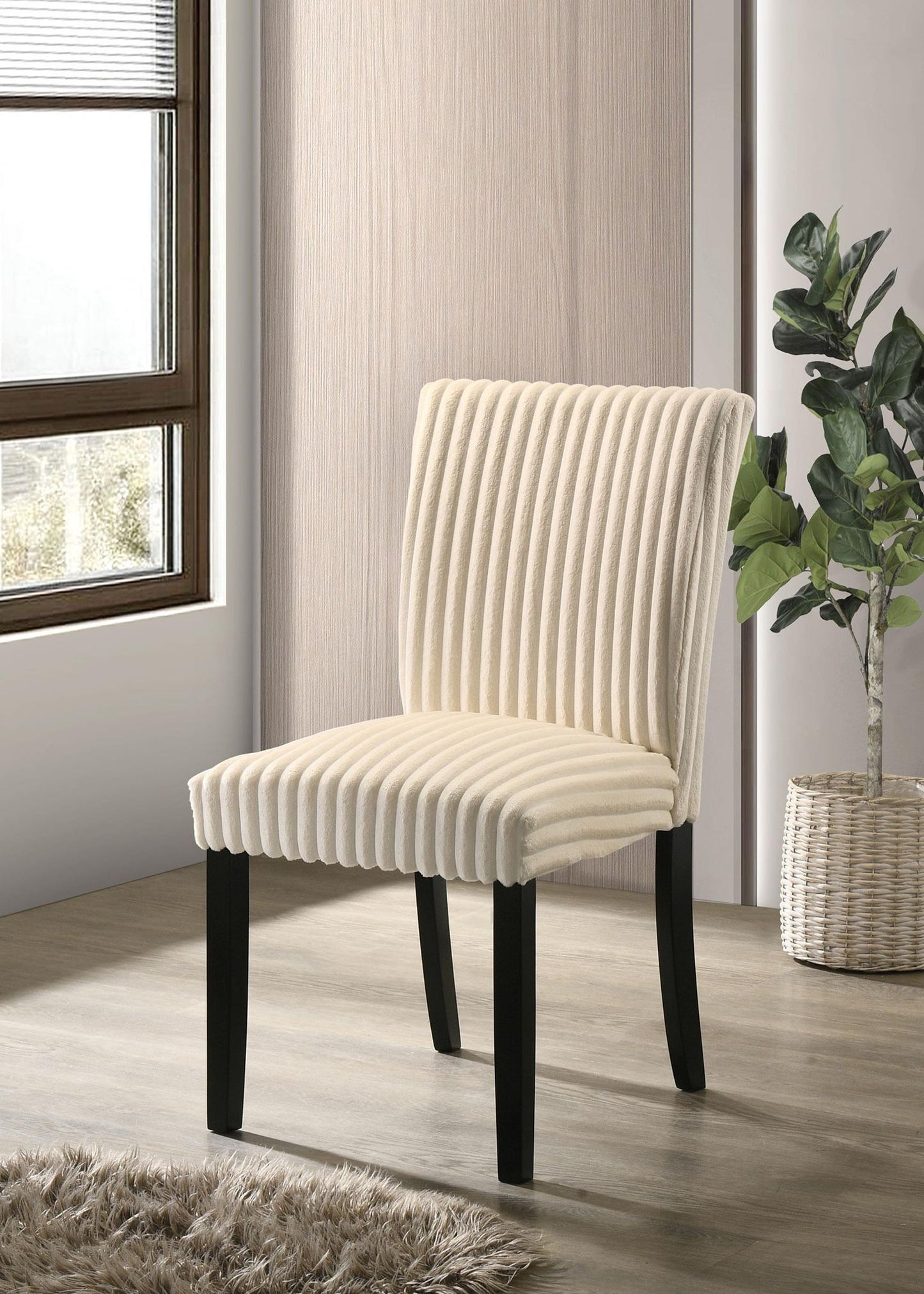 Dermott Upholstered Parson Dining Side Chair Cream (Set of 2)