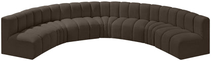 Arc - Boucle Fabric 7 Piece U-Shaped Modular Sofa