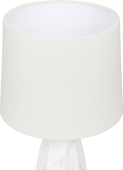 Seraphine - Genuine Marble And Linen Textured Fabric Table Lamp