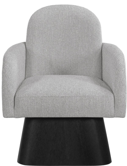 Marlowe - Linen Textured Fabric Upholstered Swivel Accent Chair - Stained Black