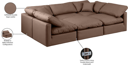 Indulge - Faux Leather 6 Piece Modular Sectional