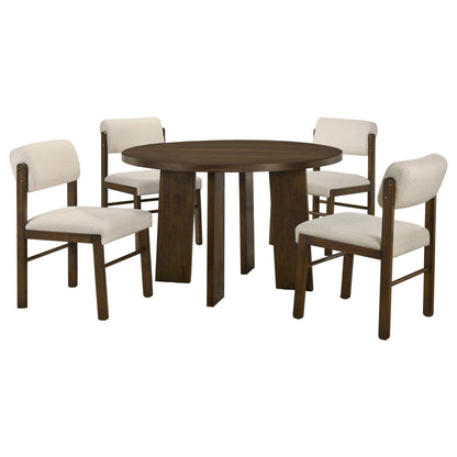 Strouse 5-piece Dining Set Cream and Walnut