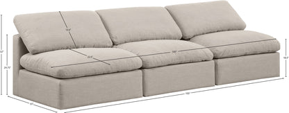 Indulge - Linen 3 Seat Modular Armless Sofa