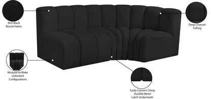 Arc - Boucle Fabric 3 Piece Sofa