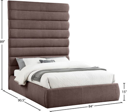 Adam - Linen Fabric Bed With 89" Headboard