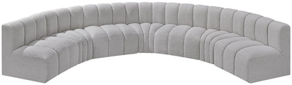 Arc - Boucle Fabric 7 Piece U-Shaped Modular Sofa