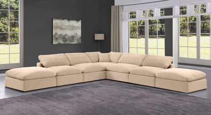 Comfy - 7 Piece Velvet Modular Corner Sectional