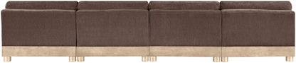 Turin - Chenille Fabric Upholstered Modular Sectional - Brown