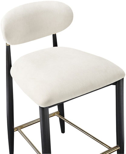 Riccio - Fabric Stool - Black Frame