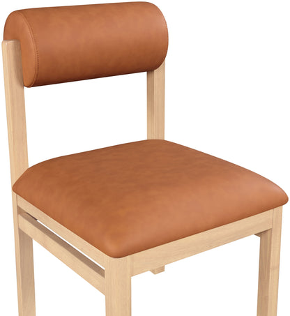 Roundhill - Faux Leather Dining Chair (Set of 2) - Natural Frame