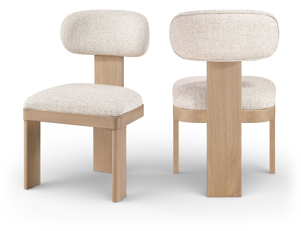 Timbra - Linen Textured Fabric Upholstered Dining Chair (Set of 2) - Natural Base