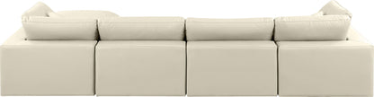 Comfy - 5 Piece Faux Leather Modular Sectional With Chaise