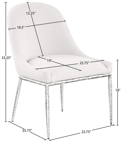 Ferro - Upholstered Dining Side Chair With Brushed Silver Legs