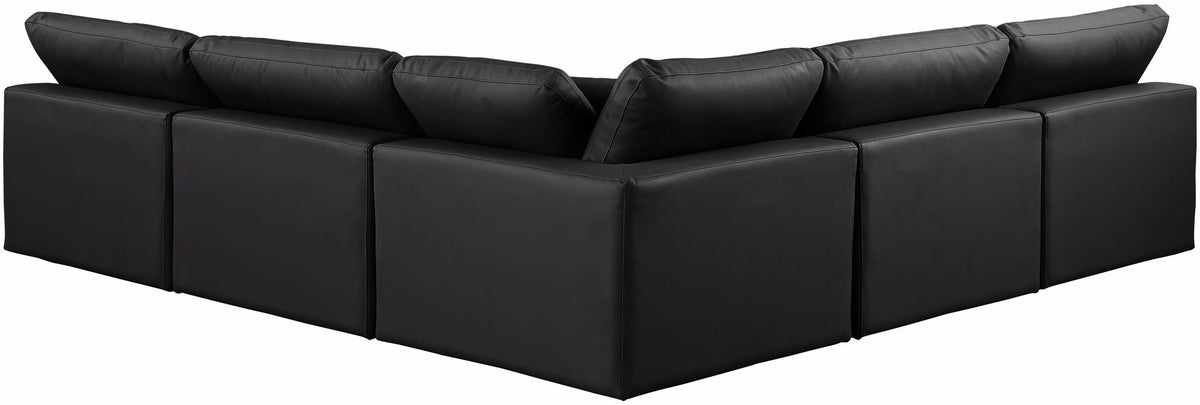 Comfy - 5 Piece Faux Leather Modular Corner Armless Sectional