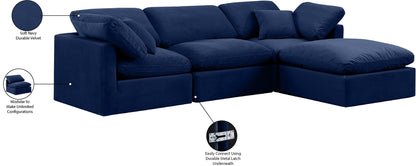 Indulge - Velvet 4 Piece Modular Sectional With Chaise