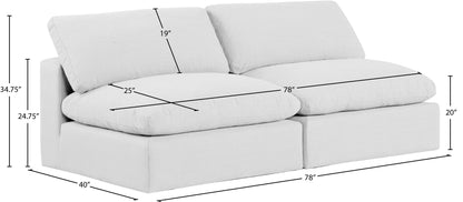 Comfy - Linen Modular Armless Sofa 2 Seats